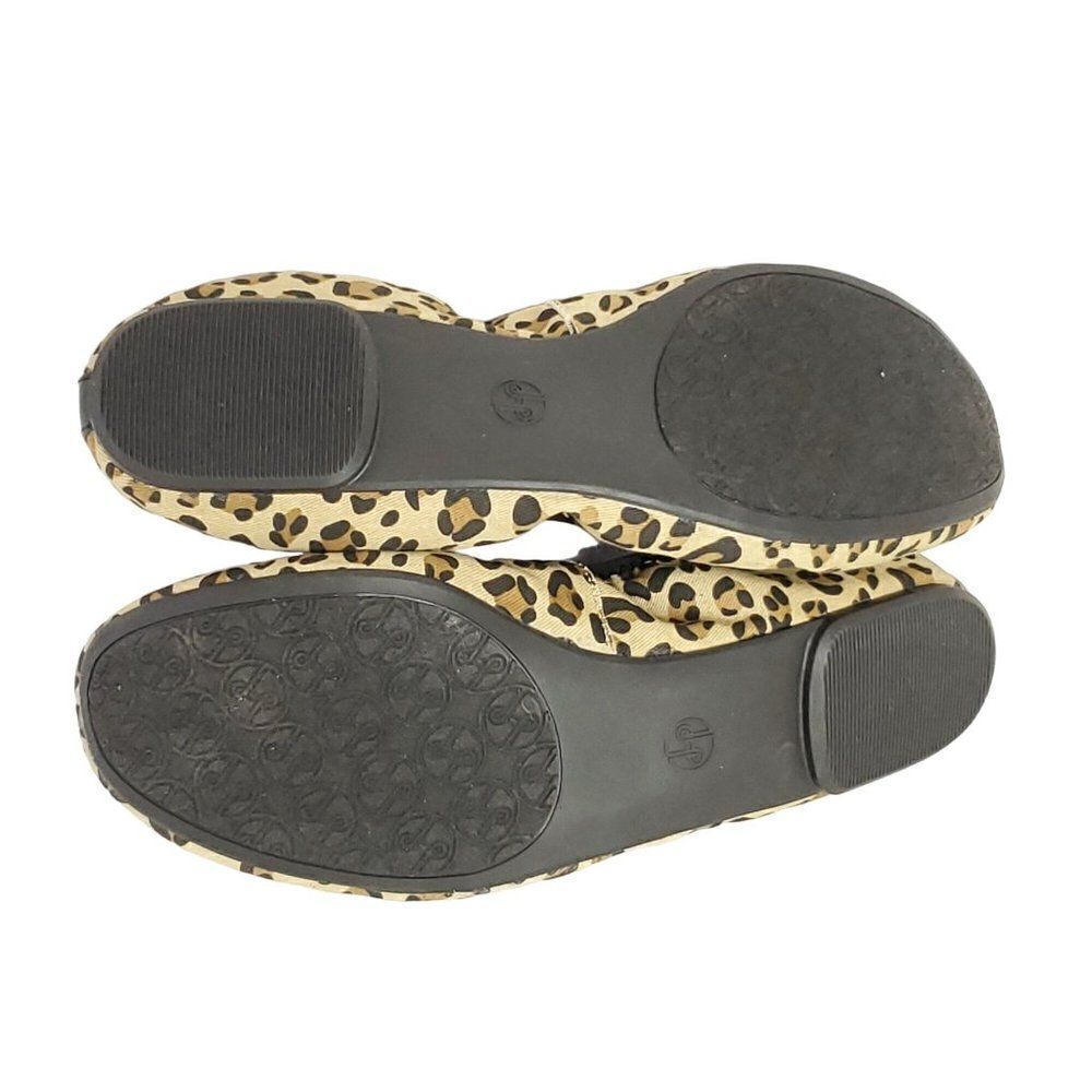 Lindsay Phillips Canvas Ballet Flats 9.5 Leopard Brown Black - Picture 5 of 5